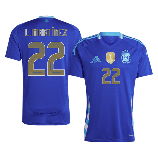 L.Martínez #22 Argentina Away  Soccer Jersey 2024 Top Soccer Jerseys Store