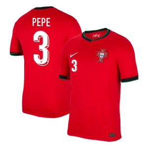 PEPE #3 Portugal Home  Soccer Jersey Euro 2024 Top Soccer Jerseys Store