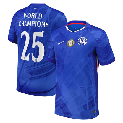 Player Version Chelsea Cup Home Soccer Jersey2025-26 with World Champions 25 printing Go Game Wear