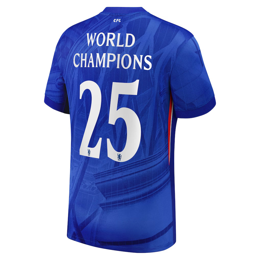 Player Version Chelsea Cup Home Soccer Jersey2025-26 with World Champions 25 printing Go Game Wear