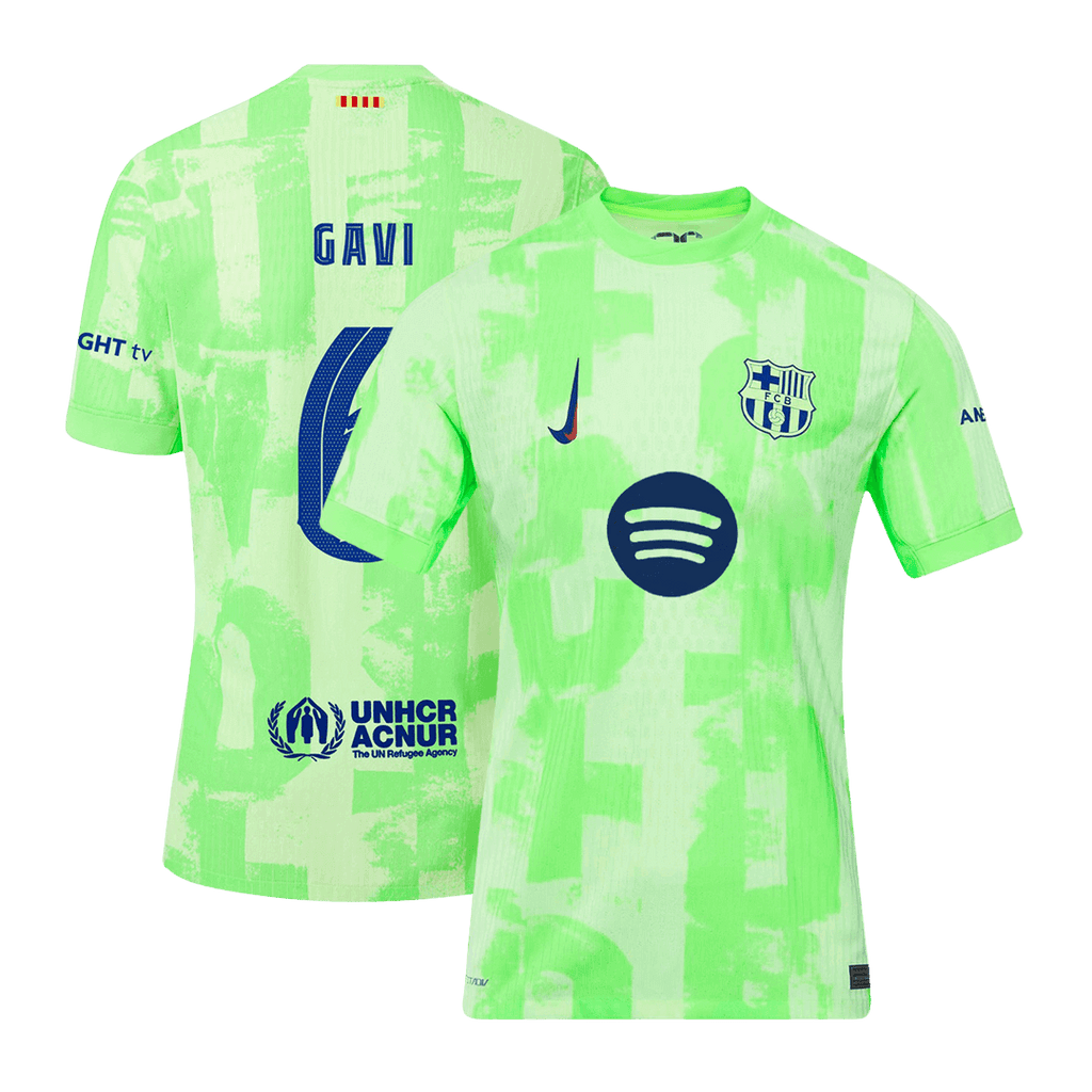 Player Version GAVI #6 Barcelona Third Away  Soccer Jersey 2024/25- UCL?Spotify Logo Without Text? Top Soccer Jerseys Store