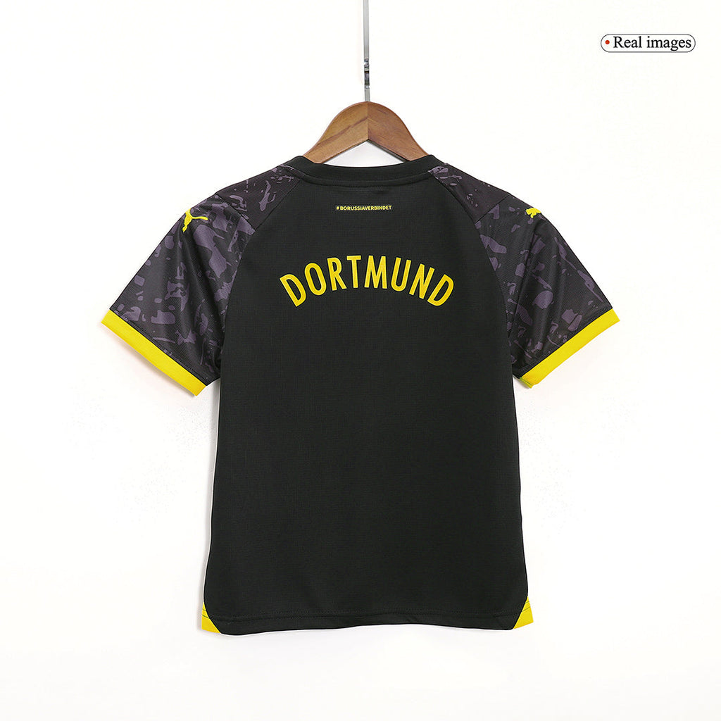 Kid's Borussia Dortmund Away  Soccer Jersey Kit(Jersey+Shorts) 2023/24 Top Soccer Jerseys Store