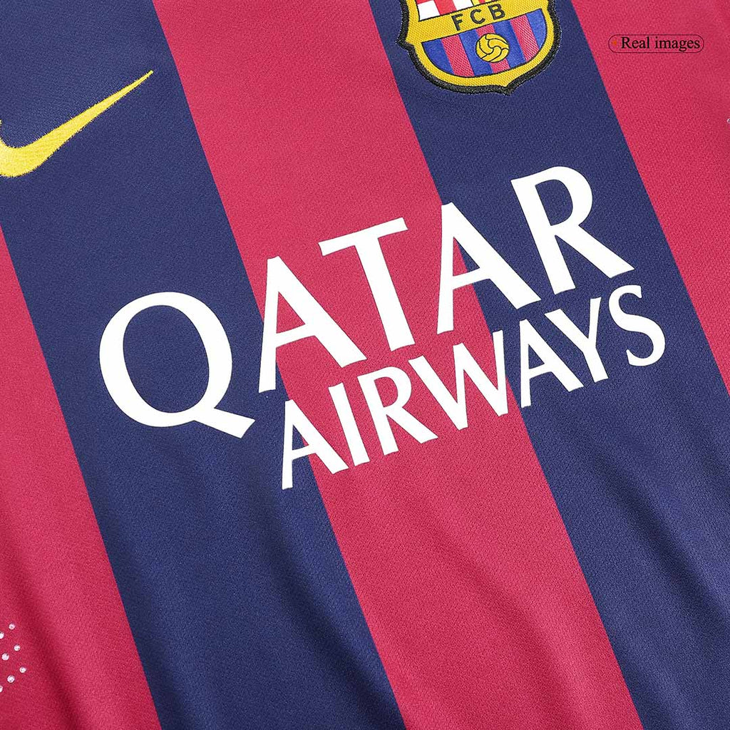 Retro MESSI #10 2014/15 Barcelona Home Long Sleeve  Soccer Jersey Top Soccer Jerseys Store