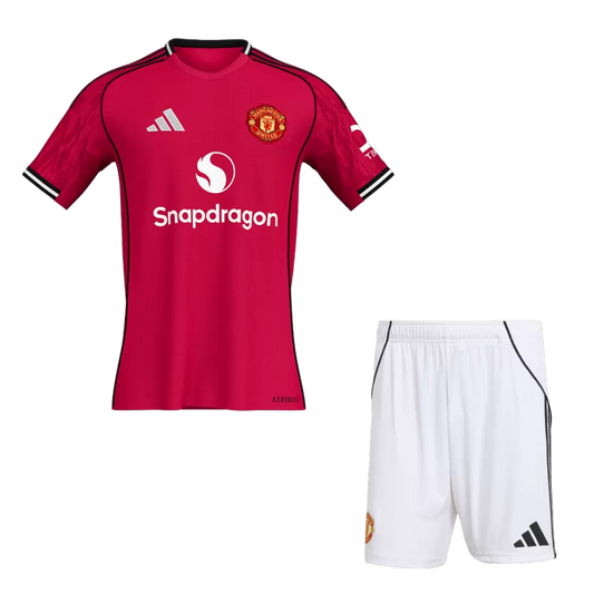 Manchester United Home Soccer Jersey Kit(Jersey+Shorts) 2025/26