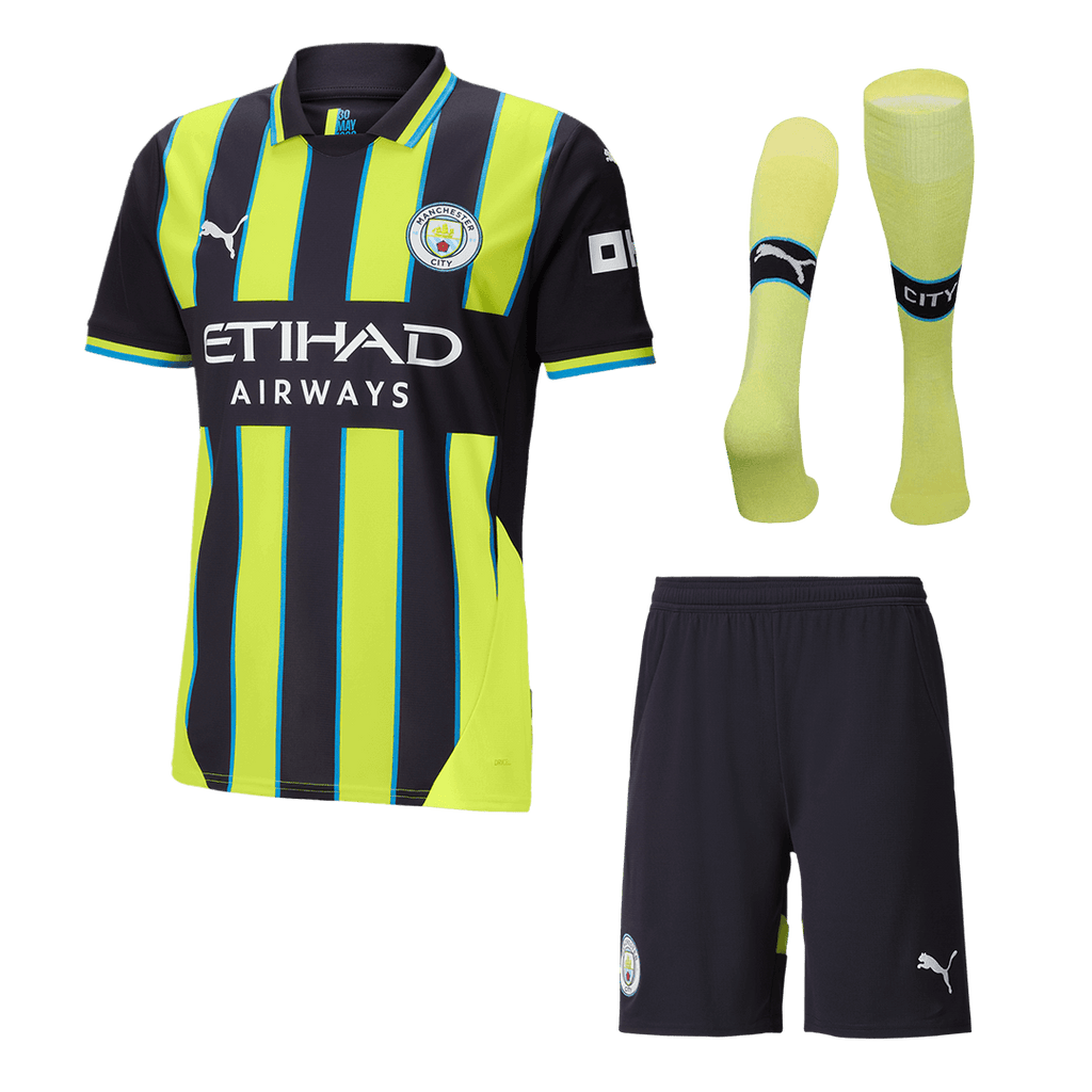 Manchester City Away  Soccer Jersey Kit(Jersey+Shorts+Socks) 2024/25 Top Soccer Jerseys Store