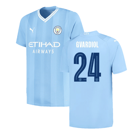 GVARDIOL #24 Manchester City Home  Soccer Jersey 2023/24 - UCL Top Soccer Jerseys Store