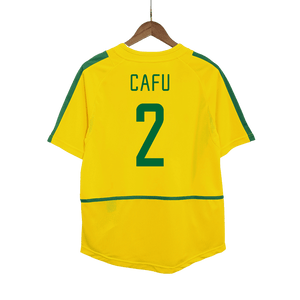 Retro CAFU #2 2002/03 Brazil Home  Soccer Jersey Top Soccer Jerseys Store