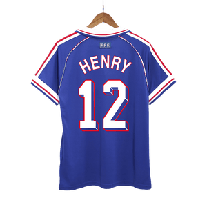 Retro HENRY #12 1998 France Home  Soccer Jersey Top Soccer Jerseys Store