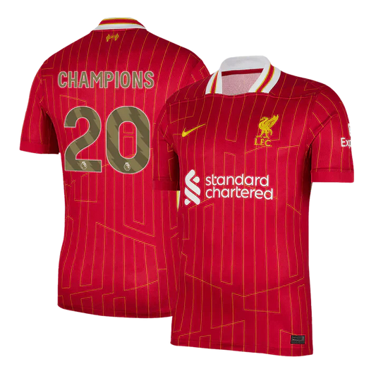 Liverpool FC Custom Number Home Soccer Jersey 2024/25 | Premier League Champions Go Soccer World Shop
